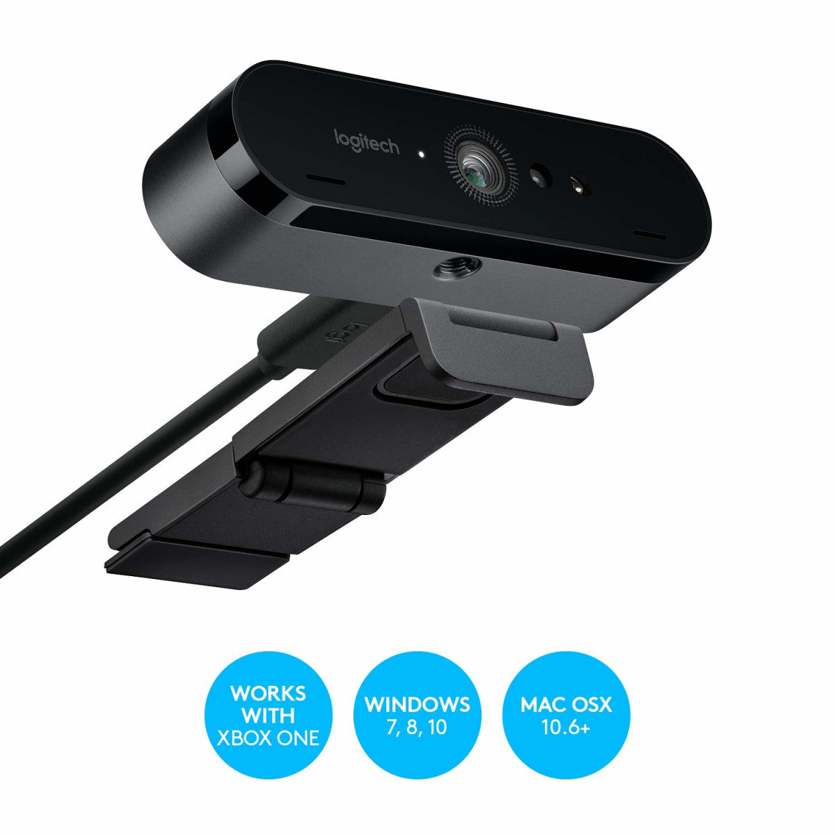 Logitech Brio 4K Webcam With HDR and Noise-Canceling Microphones Meeting Room Equipment Logitech