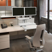 Ergotron 33-349-211 WorkFit-S, Dual Workstation with Worksurface, White Monitor Arm Desk Mount Ergotron