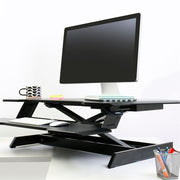 Ergotron 33-468-921 WorkFit Corner Standing Desk Converter | Sit-Stand Desk Workstation Monitor Arm Desk Mount Ergotron