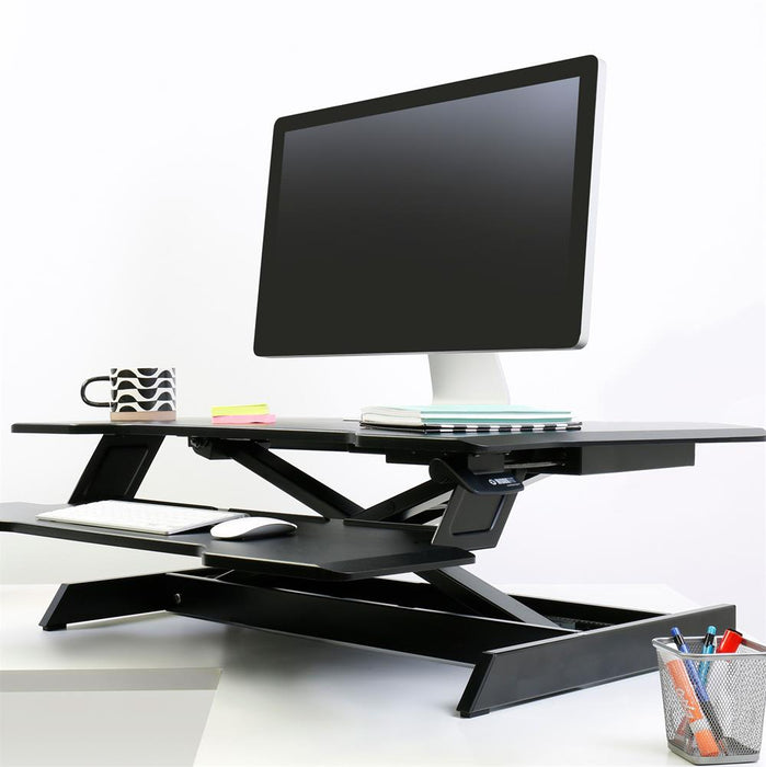 Ergotron 33-468-921 WorkFit Corner Standing Desk Converter | Sit-Stand Desk Workstation