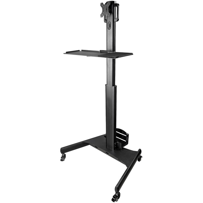 StarTech WKSTNCART Mobile Workstation Cart with Monitor Mount | CPU/PC Holder