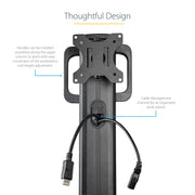 StarTech WKSTNCART Mobile Workstation Cart with Monitor Mount | CPU/PC Holder Mobile Trolley Startech