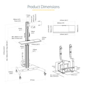 StarTech WKSTNCART Mobile Workstation Cart with Monitor Mount | CPU/PC Holder Mobile Trolley Startech