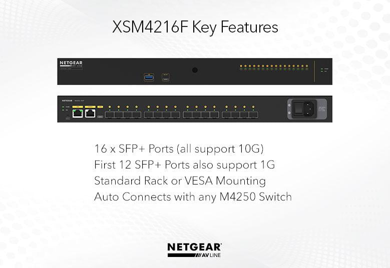 Netgear XSM4216F-100EUS 16x1G/10G Fiber SFP+ Managed Switch Network Switch Netgear