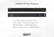 Netgear XSM4216F-100EUS 16x1G/10G Fiber SFP+ Managed Switch Network Switch Netgear