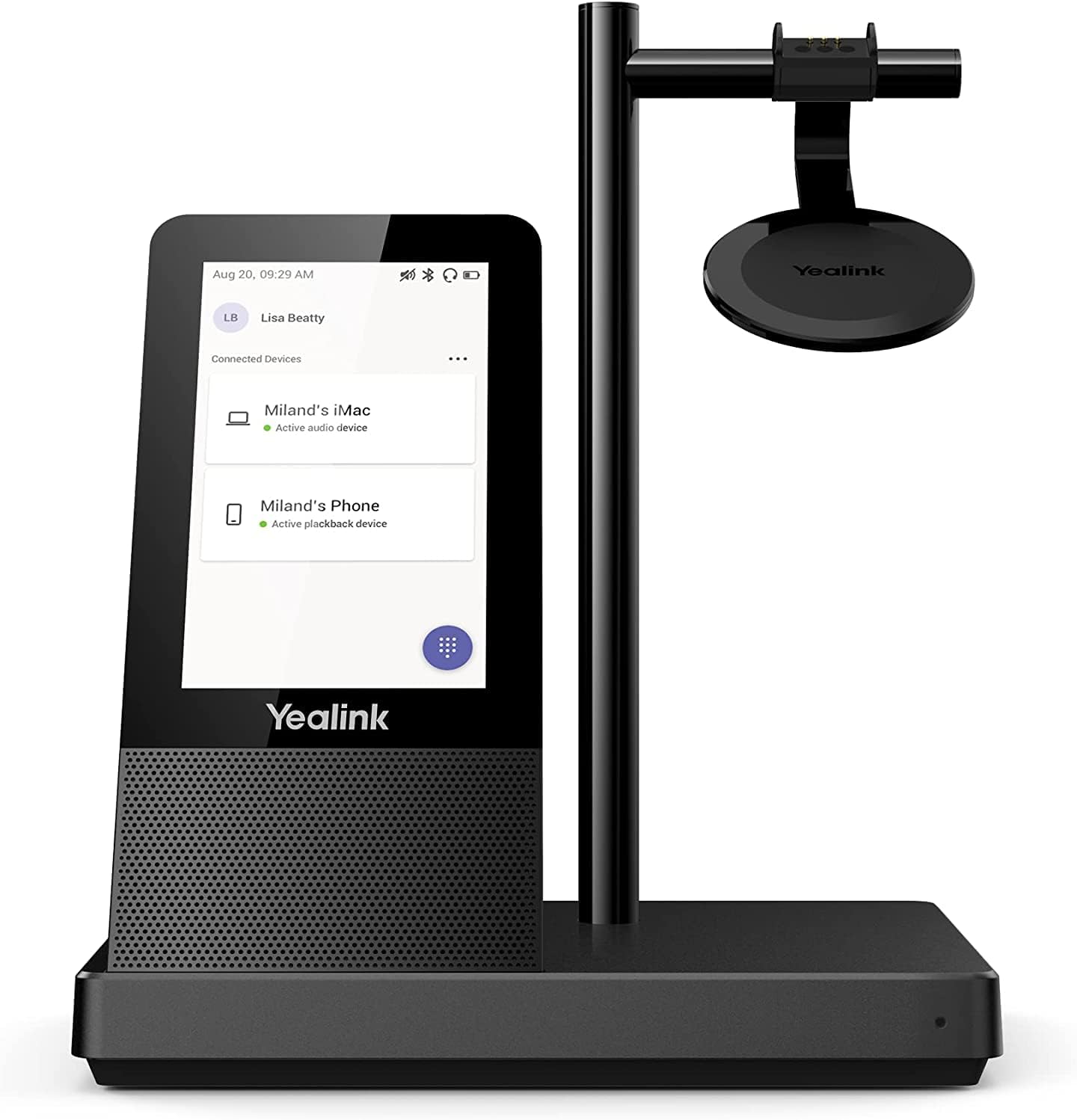Yealink WH66DUAL-TEAMS Dual Ear Over The Head Dect Wireless Headset Headset Yealink