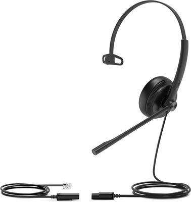 Yealink YHS34LITEMONO Single Ear QD To RJ9 Headset For Yealink Handsets Yealink Headset Yealink