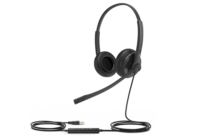 Yealink UH34DUAL-TEAMS Dual Ear Entry Level USB Headset - With 3.5mm Jack