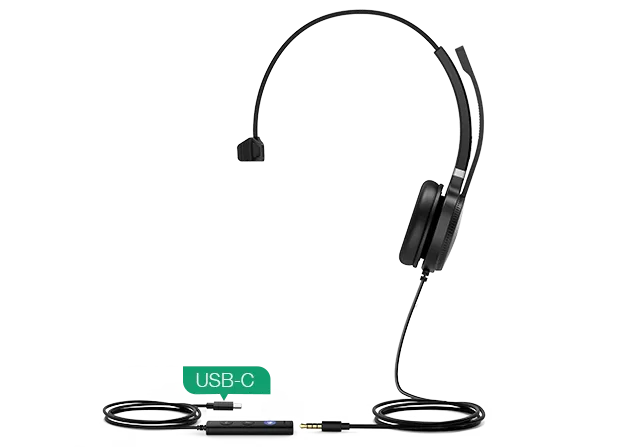 Yealink UH36SINGLE Single Ear Teams Approved USB Headset Headset Yealink