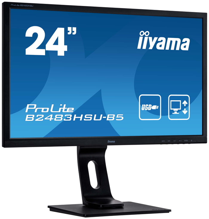 iiyama ProLite B2483HSU-B5 Full HD LED-Backlit Monitor Desktop Monitor iiyama