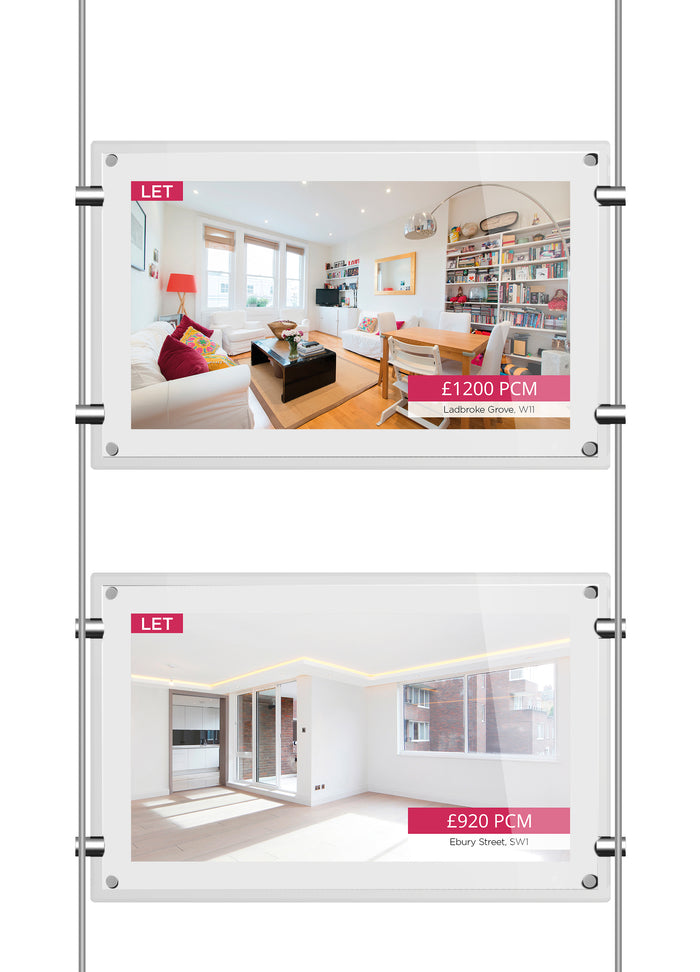 Estate Agent Window Display Screen - 15" Digital Rod Display High Brightness Digital Signage ScreenMoove USB Plug and Play