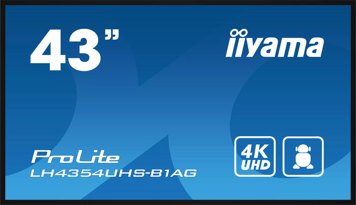 iiyama ProLite LH4354UHS-B1AG 43" 4K UHD Professional Digital Signage - Android Media Player Digital Signage Display iiyama