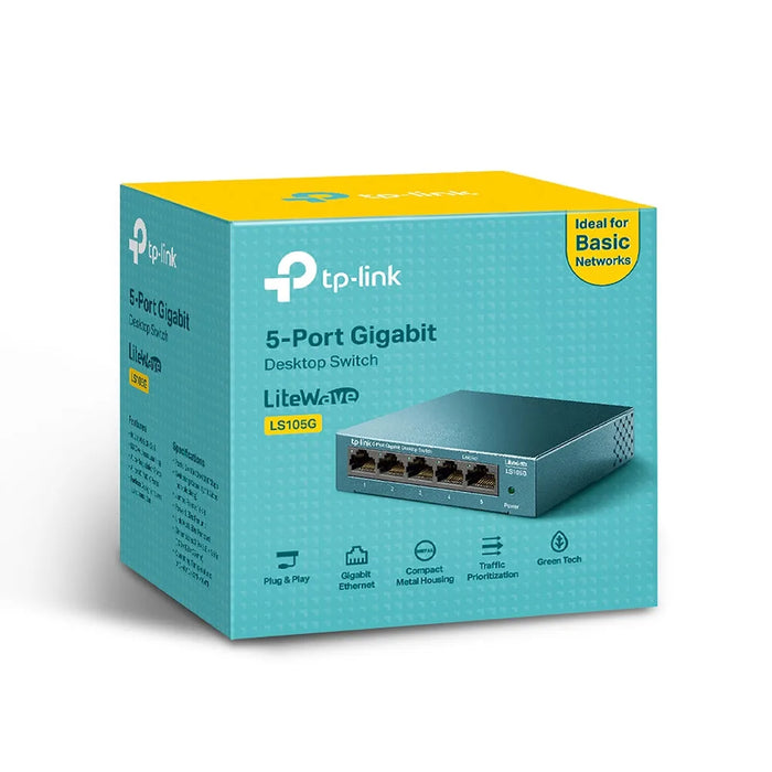 TP-Link LS105G 5-Port 10/100/1000Mbps Desktop Network Switch TP-Link Switches TP-Link
