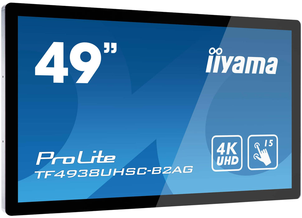 iiyama Prolite TF4938UHSC-B2AG 49"inch Black, IPS, Anti Glare, 4K UHD Touch Display.