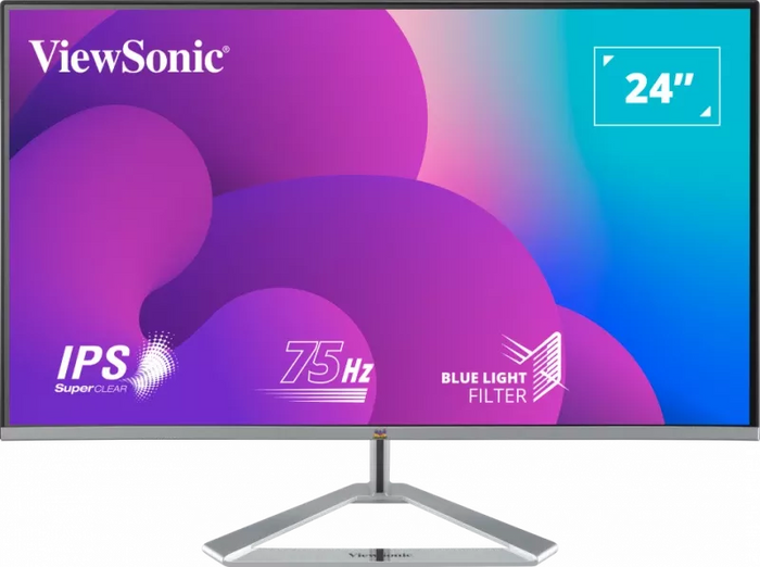 ViewSonic VX2476-SMH 24" IPS 75Hz Monitor with Frameless Bezel Desktop Monitor ViewSonic