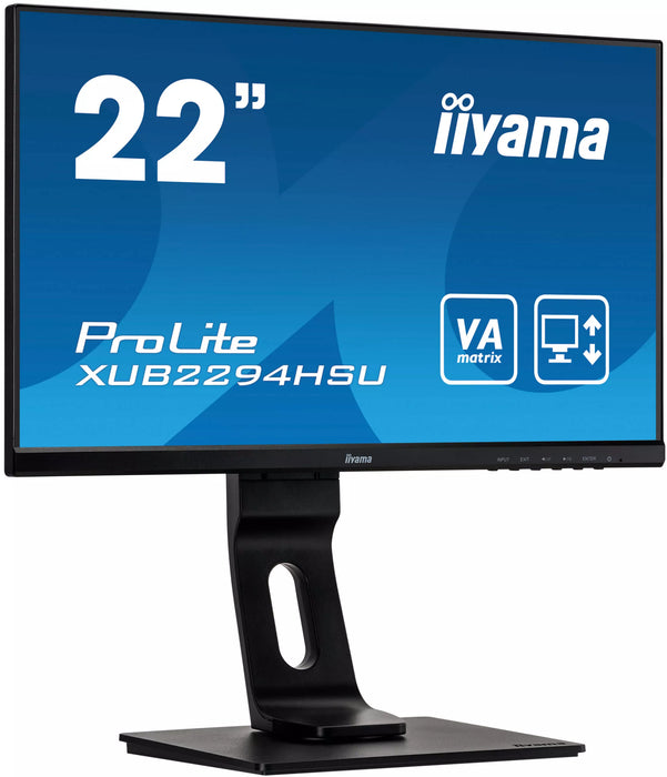 iiyama ProLite XU2294HSU-B1 22" inch with height adjustable stand, IPS, HDMI, Full HD Desktop Monitor.
