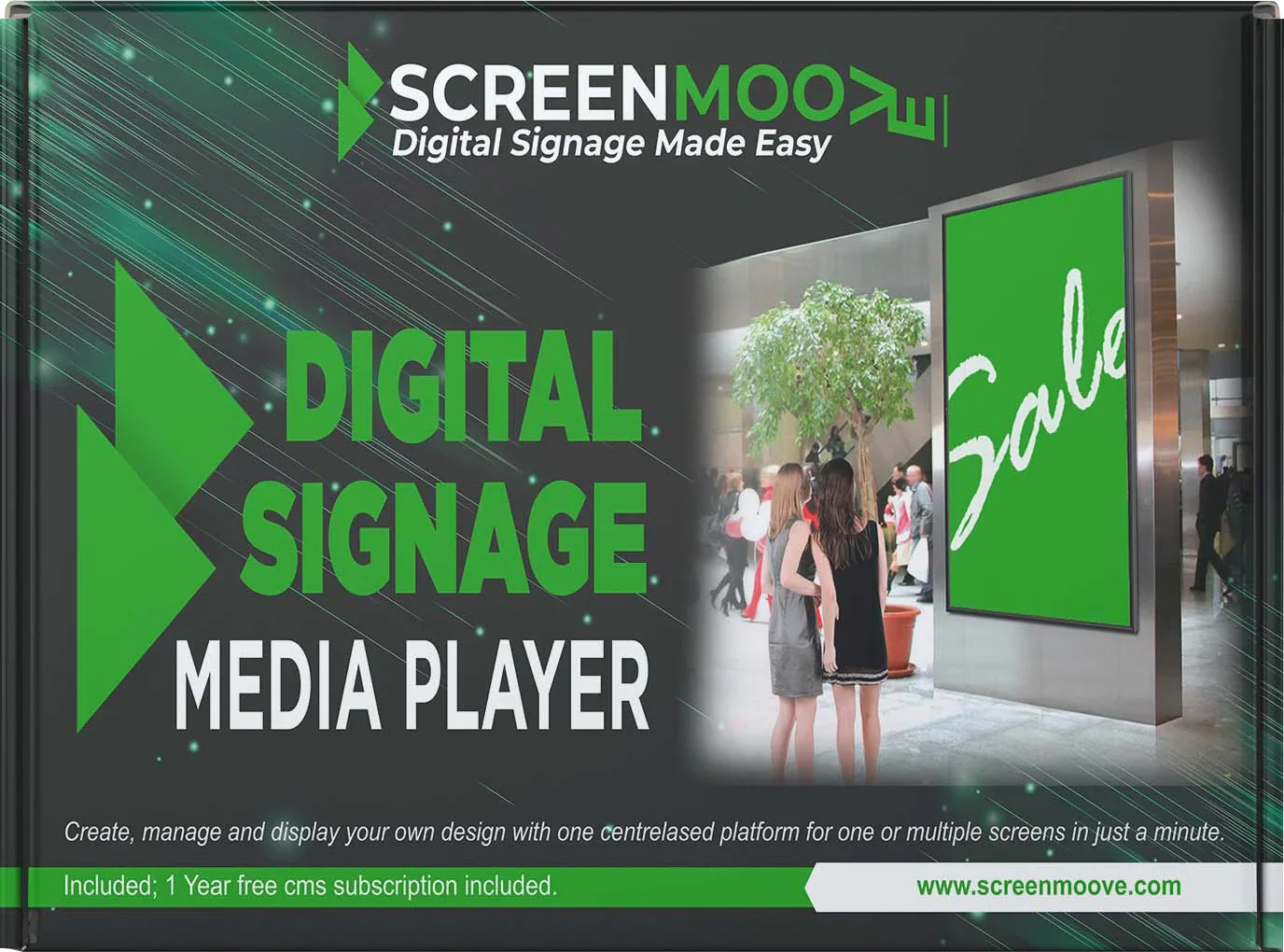Digital Signage Player Digital Signage Player Screen Moove Services 3 Years CMS Subscription - Support & Update 1 Dynamic content design services
