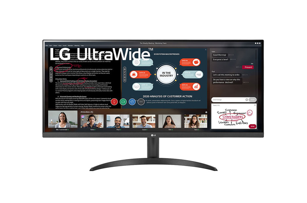 LG 34WP500 34" UltraWide Full HD HDR Black IPS Monitor Desktop Monitor LG