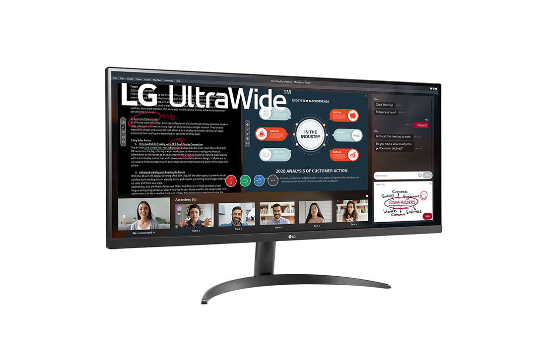 LG 34WP500 34" UltraWide Full HD HDR Black IPS Monitor Desktop Monitor LG