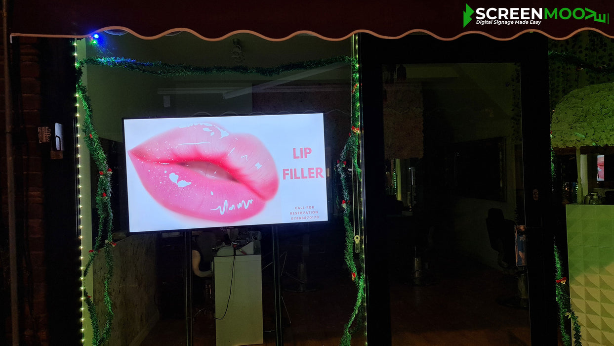 Digital Window Display For Beauty Salon