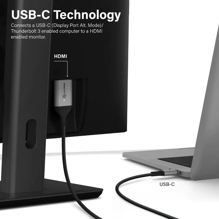 Alogic ULCHD02-SGR USB-C (Male) to HDMI (Male) Cable - Ultra Series - 4K 60Hz -Space Grey