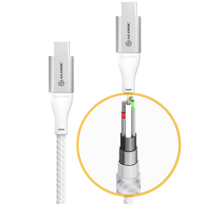 Alogic ULCC203-SGR Super Ultra USB 2.0 USB-C to USB-C Cable - 5A/480Mbps