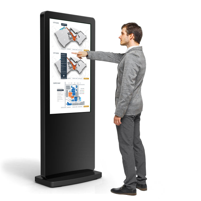 Interactive Freestanding Digital Multi-Touch Display Freestanding Digital Signage Display ScreenMoove Black 1 Year CMS (Free)