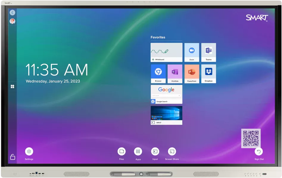 SMART Board SBID-MX265-V4-PW 65" Pro Interactive Display with IQ White Interactive Touchscreen Display Smart